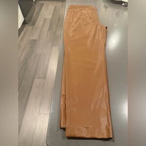 Zara Tan Leather Pants